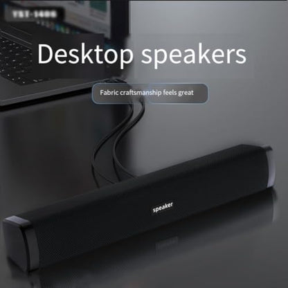 Wired Computer Speakers, Dual Driver High Volume Soundbar for PC, Laptop, TV, Phone, Office, Gaming, Compact ABS Desktop System, Blue Black Gray(black)