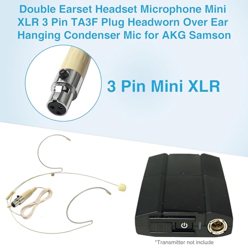 10 Pack Headset Microphone Dual Earset Headworn Over-Ear Mic for AKG Samson