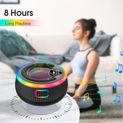 Portable Bluetooth Shower Speaker with Lights, Bluetooth 5.3, Small Wireless Speaker for Outdoor, Blue - color: Blue