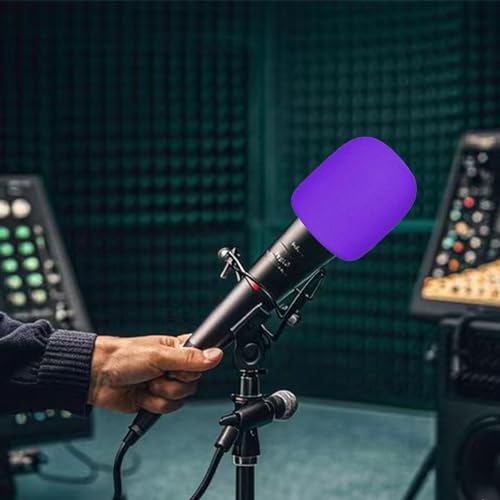 6 PCS Microphone Windscreen Thick Purple Foam Handheld Cover, Mic Covers for Microphones SM58, E835 by Swagwert - color: Purple