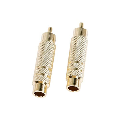 RCA to 1/4 Inch Adapter, Gold Plated RCA Male Plug to 6.35mm 1/4 Inch TS Female Audio Converter for Amplifiers, Speaker and More(2 Pack)