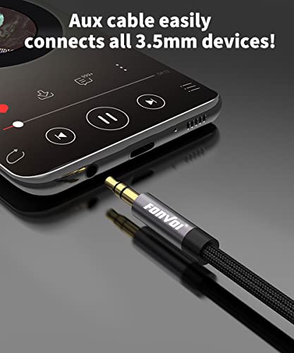 AUX Cable,3.5mm Audio AUX Cord for Car,Braided 3.5mm Male to Male Stereo Cable, Compatible with:Headphones, Phones, iPod,Car Audio,MP3 and More (4FT+4FT) - size: 4 ft + 4 ft