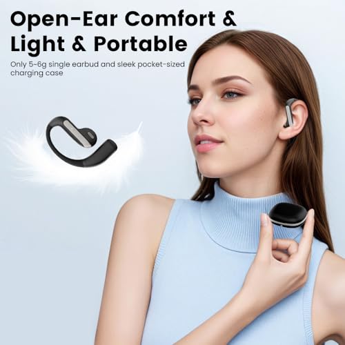Wireless Earbuds Bluetooth Headphones, Over Earbuds with Earhooks V5.4 Ear Buds in Ear Headphones Stable Connection, Stereo Deep Bass, Lightweight inear Earphones with Mic for iPhone Android Phone - color: Black