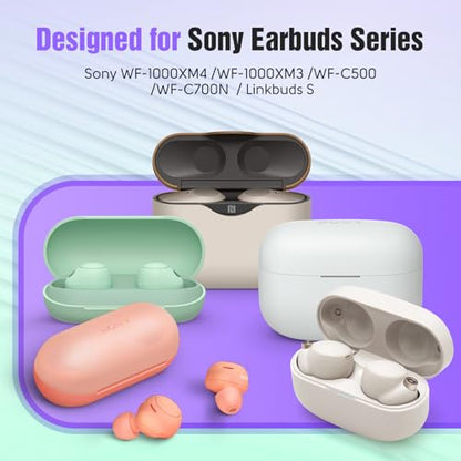 Memory Foam Tips for Sony Earbuds, WF-1000XM4 / XM3 / WF-C500 /WF-C700N/ Linkbuds S, Anti-Slip Replacement Ear Tips for Sony True Wireless Earphone, Noise Cancellation, 3 Pairs (Mixed Sizes, Black)