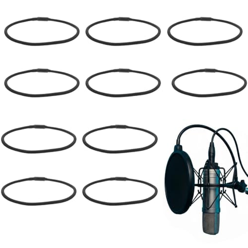 Garneck 10 Pack Microphone Shock Mount Rubber Bands – High Elasticity Replacement Belts Compatible with Most Mic Holders – Universal Vibration Isolator Rings for Studio Recording & Podcasting