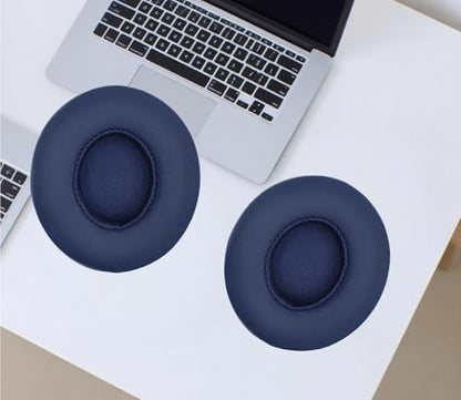 Headphone Replacement Ear Pad Cover Compatible with Beats by Dre Solo3 Solo2 Wired Wireless Headphones Protein Leather Memory Foam Headphone Cushion Ear Muffs-Titanium Color - color: titanium color
