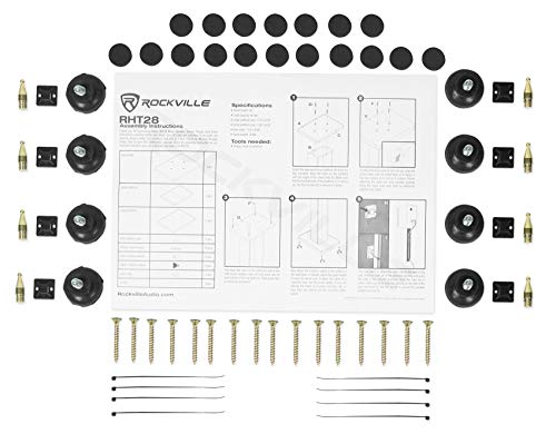 Rockville RHT28C 28" 2-Tone Bookshelf Speaker Stands Surround Sound Home Theater - color: Classic Wood