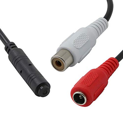 GINTOOYUN High Sensitive Microphone, Mini Audio Pickup for CCTV Security Camera, with Power Cord and Audio Cable