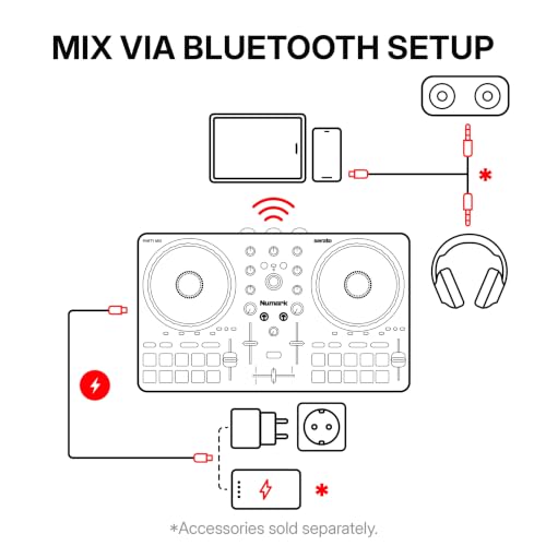 Numark Party Mix III Bluetooth DJ Controller with Built-in Lights | Beat Assist, Smart Fader, 16 Pads, 2 Deck DJ Mixer, Stems Control, USB-C, Serato DJ Lite and Algoriddim djay Included - style: PARTYMIX III