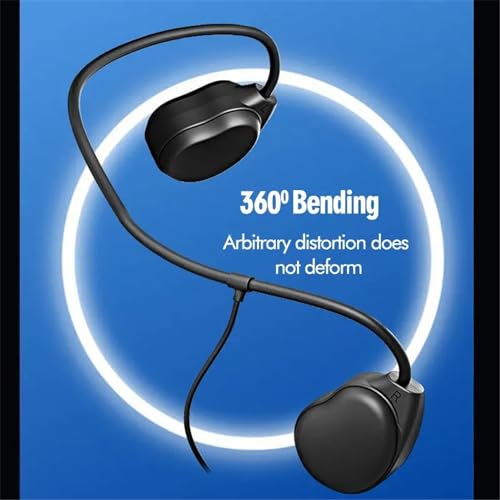 Air Conduction Open Ear Headphones,3.5MM Wired Headphones and Built-in Microphone Suitable for Outdoor Activitie