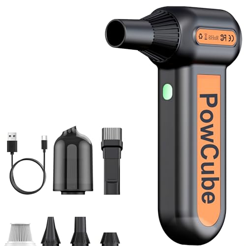 2-in-1 Compressed Air Duster 180000RPM Powerful Motor, Cordless Vacuum Cleaner with 10,000mAh Battery, Portable Electric Air Duster, Dust Blower for Computer, Keyboard, Outdoor, House, Car and Office