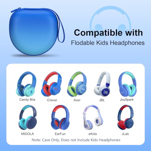 Kids Headphone Case for Candy Bila/Acer Gradient Blue(Case Only) | for iClever BTH12 HS19 BTH20 BT22 BTH26/JoySpark/MIDOLA/ADOOPE/Voopwink /EarFun/JLab/eKids Spiderman/IMYB Kids Headphones - color: Gradient Blue