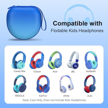 Kids Headphone Case for Candy Bila/Acer Gradient Blue(Case Only) | for iClever BTH12 HS19 BTH20 BT22 BTH26/JoySpark/MIDOLA/ADOOPE/Voopwink /EarFun/JLab/eKids Spiderman/IMYB Kids Headphones - color: Gradient Blue
