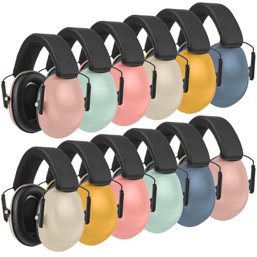 12 Pcs Kids Ear Protection Noise Cancelling Headphones Ear Muffs Bulk 27db Adult Noise Reduction Hearing Earmuff(Universal Fit (kids & Adults),Boho Style) - size: Universal Fit (kids & Adults), style: Boho Style