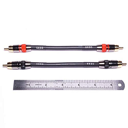 CNCESS CESS-163-4i Low Noise 12 Gauge Premium RCA Audio Line Patch Cable (4 Inches) - size: 4 inches