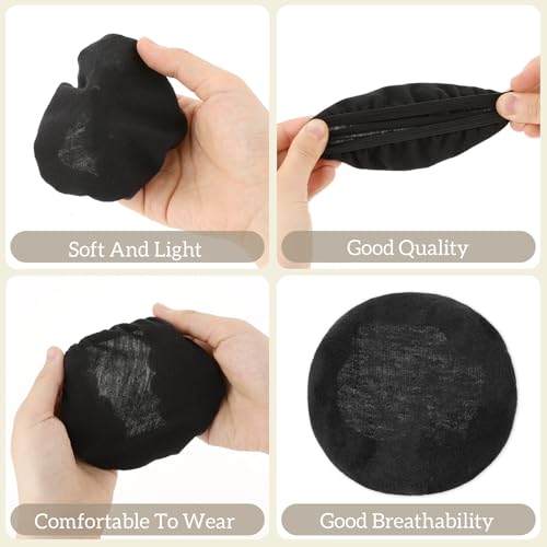 2 Pairs Headphone Covers for Ears, Washable Strechable Headset Earpad Cloth Cover Black Headset Ear Covers Fit 3.5" - 4.3" Ear Pads