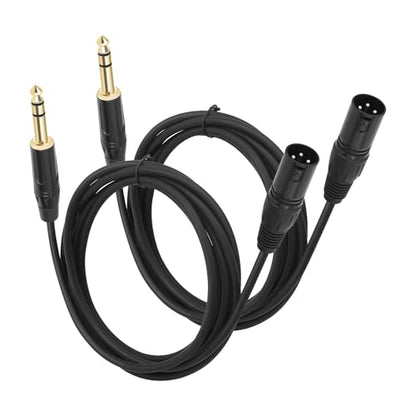 XLR Male to 1/4 TRS,2Pack 3.3 FT Professional 6.35mm TRS to XLR Male Quarter inch Balanced Cable for Mixer Power Amplifier - color: XLR Male to 6.35, size: 3.3 ft - 2 Pack