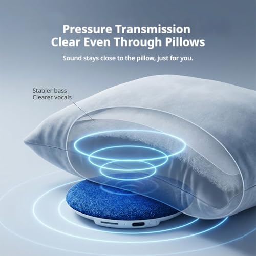 Under Pillow Speaker - Mini Portable Bluetooth Pillow Speaker for Sleeping with White Noise, Timer Ultra-Thin Wireless Sleep Aid Headphones for Adults, Kids, Side Sleepers