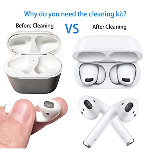 Cleaner Kit Compatible with Airpod Pro 1st 2nd 3rd Generation, Cleaning Kit and Keyboard Brush Gen 3 2 1, Pen Ear Bud Cleaning Tool for Earbuds, Laptop, Phone, (White)