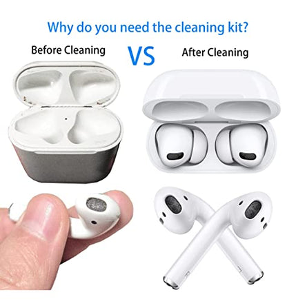 Cleaner Kit Compatible with Airpod Pro 1st 2nd 3rd Generation, Cleaning Kit and Keyboard Brush Gen 3 2 1, Pen Ear Bud Cleaning Tool for Earbuds, Laptop, Phone, (White)