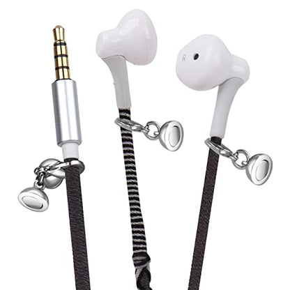 3.5mm Jack in-Ear Ear Buds Headphones with Mic - Tangle Free Cord Heavy Sound Bass Bracelet Stereo Earphones Compatible with iPhone Samsung Earbuds (12#)