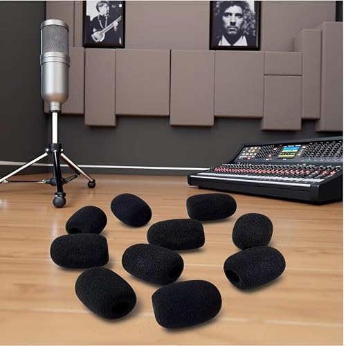 10Pcs Black Microphone Headset Grill Windscreen Sponge Foam Mic Cover Price Black Wholesale Microphone Windscreens Microphones and Accessories