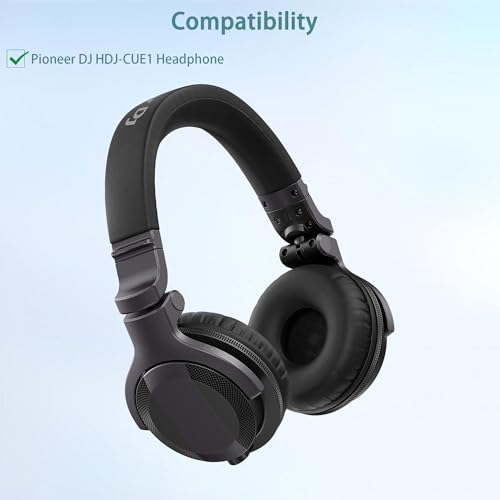 HDJ-CUE1 Ear Pads Replacement Compatible with Pioneer DJ HDJ-CUE1 Headphones(Protein Leather and Memory Foam Ear Cushions)