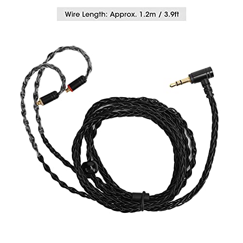AstraLoom MMCX Earphone Cable Replacement Oxygen Free Copper Silver Plated Wire Balanced Sound for SE215 SE535 SE846 UE900 Headphones 3.5mm Audio Interface 1.2m Length (Black 3.5 Stereoscopic) - color: Black 3.5 stereoscopic