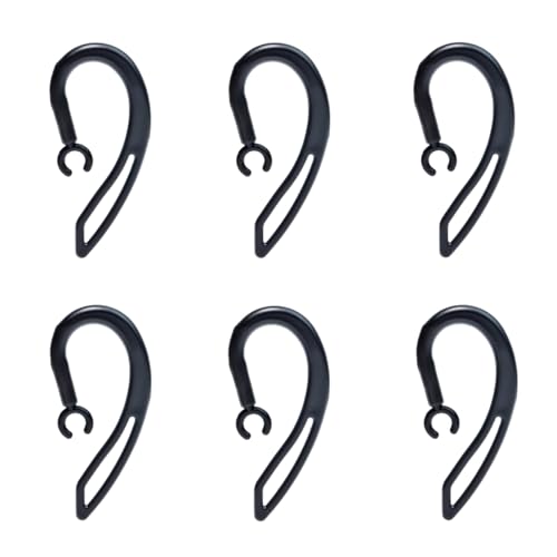 Replacement Ear Hooks for Walkie Talkie Bluetooth Headset (6Pack) - color: Black
