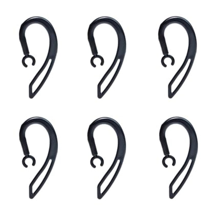 Replacement Ear Hooks for Walkie Talkie Bluetooth Headset (6Pack) - color: Black