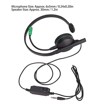 S481 Single Ear Gaming Headset 3.5mm Stereo Wired One Ear Headset with Mic and in Line Control for One Wired One Ear Headset, Gaming Chat Headset , 3.5mm