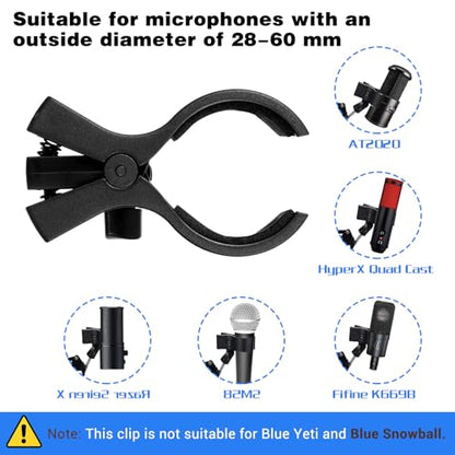 Large microphone clip for mic stand, 180° Adjustable Microphones Holder