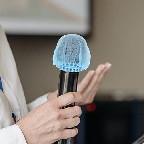 Vaguelly 200pcs Disposable Microphone Non-woven Windscreen Mic Cover for Handheld Microphones Protects Dirt for Karaoke Stage