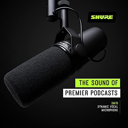 Shure SM7B Dynamic Vocal Microphone for Podcasting & Streaming | XLR studio dynamic mic for broadcast, podcast, recording, gaming and streaming; smooth warm vocals, rugged build - style: SM7B