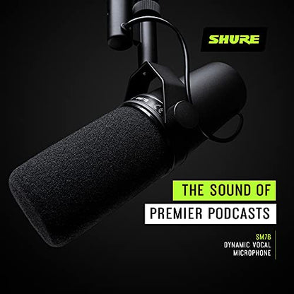 Shure SM7B Dynamic Vocal Microphone for Podcasting & Streaming | XLR studio dynamic mic for broadcast, podcast, recording, gaming and streaming; smooth warm vocals, rugged build - style: SM7B