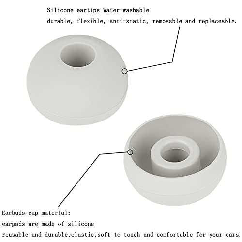 4 Pairs Silicone Ear Tips Earbuds Replacement Tips Earbuds Cap Eartips Tips Compatible with Powerbeats 1/2/3 Wireless Beats by Dre Headphones (Light Gray) - color: Light Grey