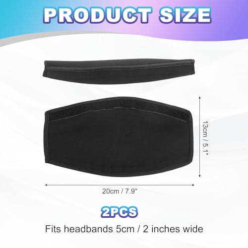 4 Pcs Replacement Headphone Headband Cover Fits 2 Inch,Black - size: 2"