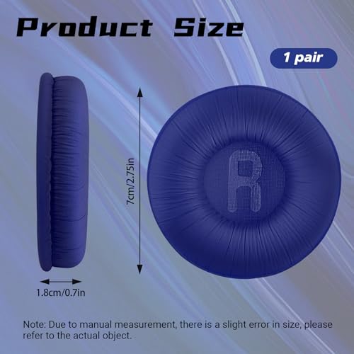 1 Pair Ear Pads Replacement, Earpads Cushions for JBL Tune600 T500BT T450 T450BT JR300BT T510BT T520BT JR310BT Headphones (Not Suitable for Tune 600btnc) with Memory Foam, Soft Protein Leather - color: Headphone Pad - Blue