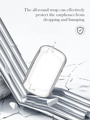 Case for AVIOT TE-V1R-HEN hololive English -Myth- Collaboration Wireless Earbuds,Soft Protective,Shockproof,BOVUGAC Silicone Case Cover with Keychain & Cleaning Kit & Lanyard-Clear - color: Clear