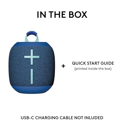 Ultimate Ears WONDERBOOM 4 Portable Waterproof Speaker - Blue | Balanced 360-Degree Sound and Bass, Dustproof, Floating, 131ft (40m) Range - color: Blue