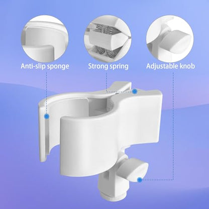 Large Microphone Clip for Mics with Outer Diameter 1.26" to 2.3" | Adjustable Mic Holder, Premium ABS, Inside sponge to protect microphones, With 5/8" Male to 3/8" Female Screw Adapter - color: White, size: 2 Pack