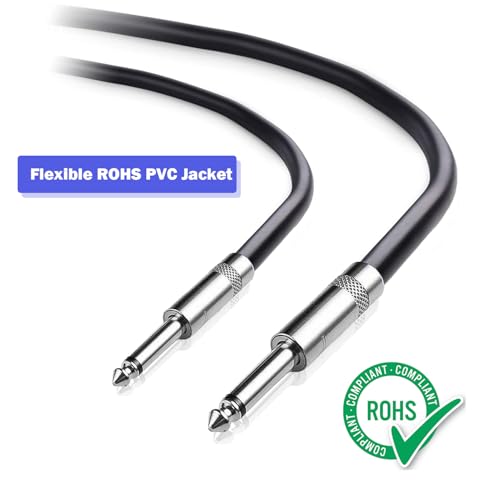 2 Pack 1/4" TS to TS Speaker Cable 15 Feet 12AWG 2 Conductor Heavy Duty - size: 30 ft(2 Pack)