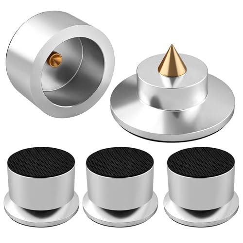 Turntable Isolation Feet, 4-Pack 44.5x30mm (Silver) - color: Silver