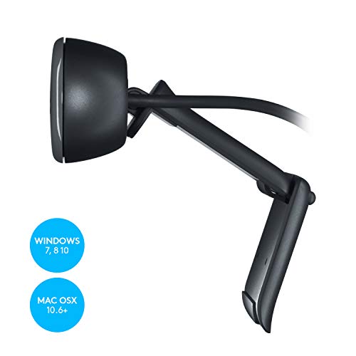 Logitech C270 720p 웹캠 플러그 앤 플레이 와이드 스크린 화상 통화 - 블랙 | 자동 조명 보정, 소음 감소 마이크, 줌, 마이크로소프트, 팀, 스카이프, 닌텐도 스위치 2 새로운 GameChat 모드, PC Mac 호환 - color: 블랙., size: 1개입, style: 720p