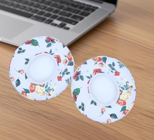 Headphone Replacement Ear Pad Cover Compatible with Beats by Dre Solo3 Solo2 Wired Wireless Headphones Protein Leather Memory Foam Headphone Cushion Ear Muffs-White Flower - color: White flower
