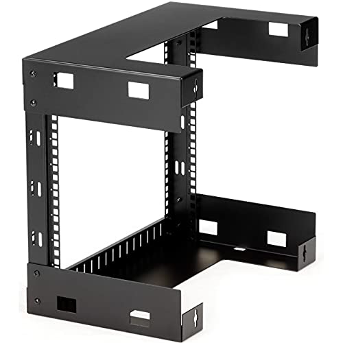 StarTech.com 2-Post 8U Heavy-Duty Wall-Mount Network Rack, 19" Open Frame Server Rack, 12" Deep, Wall Mount Data Rack for IT / AV / Patch Panel / Computer Equipment, TAA (RK812WALLO) - size: 8U