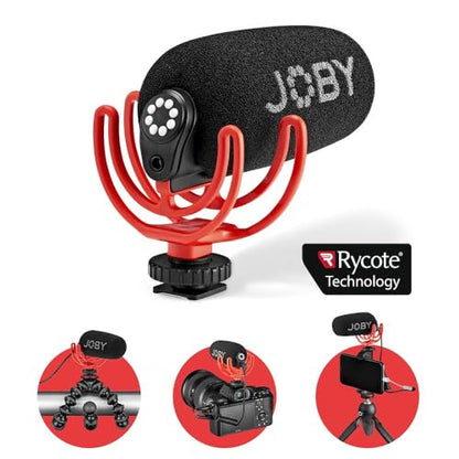 JOBY Wavo On-Camera Vlogging Compact Microphone Super Cardioid Pattern with Rycote Duo-Lyre for Smartphone, CSC, Mirrorless, Vlogging, Youtuber, Podcast, IRL, Content Creators | Supplied with both a cable for mobile phones (TRRS) and cameras (TRS) this, I