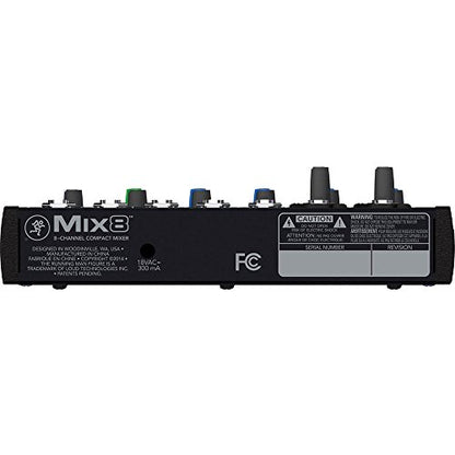 Mackie Mix Series Mix8 8-Channel Mixer, Black - size: Mix8