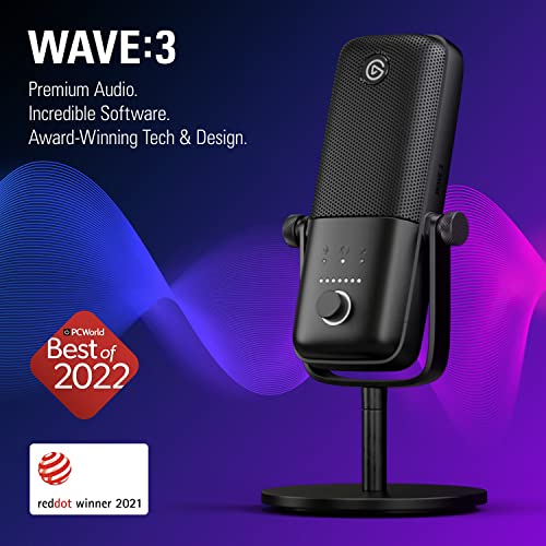 Elgato Wave:3 USB Condenser Microphone for Streaming - color: Black