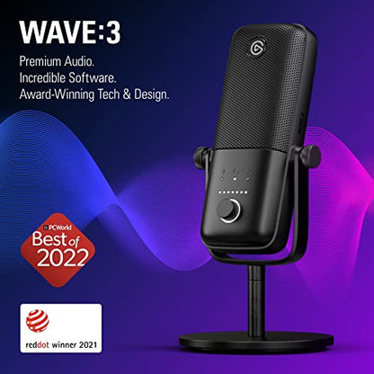 Elgato Wave:3 USB Condenser Microphone for Streaming - color: Black